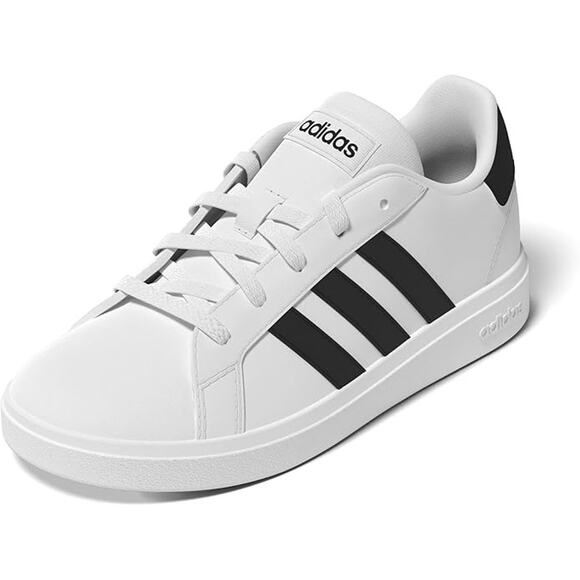 NWT adidas Unisex Kids Grand Court 2.0 Tennis Shoe, white/ black -Sz 12 - Picture 1 of 6